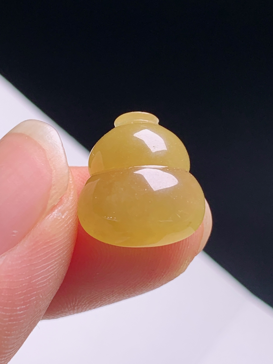 黄翡葫芦裸石，色匀浓郁冰润起光，福禄双全可镶设计