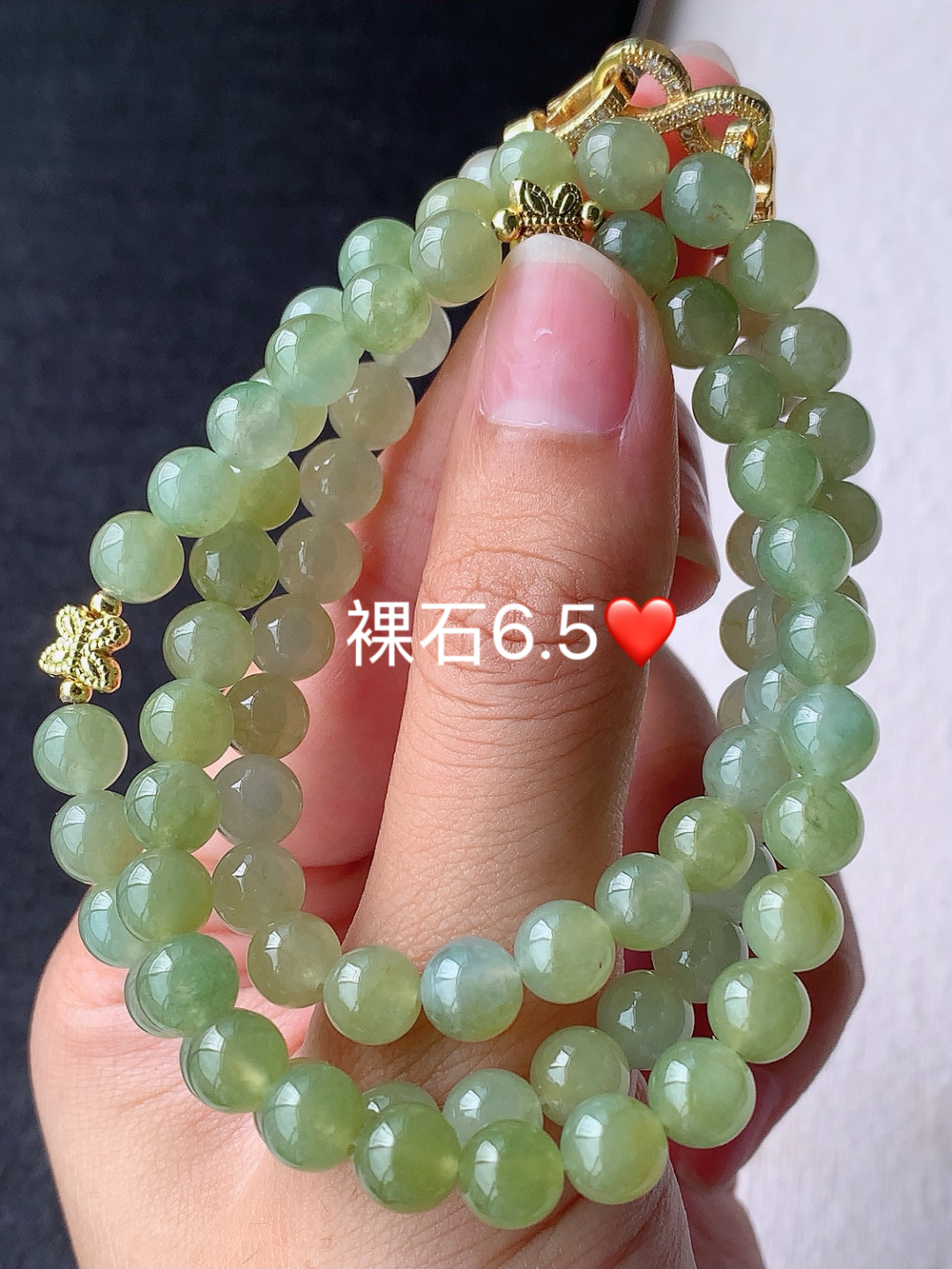 冰黄圆珠珠链 色泽鲜艳 底子细腻水润 佩戴简单大方，6.5