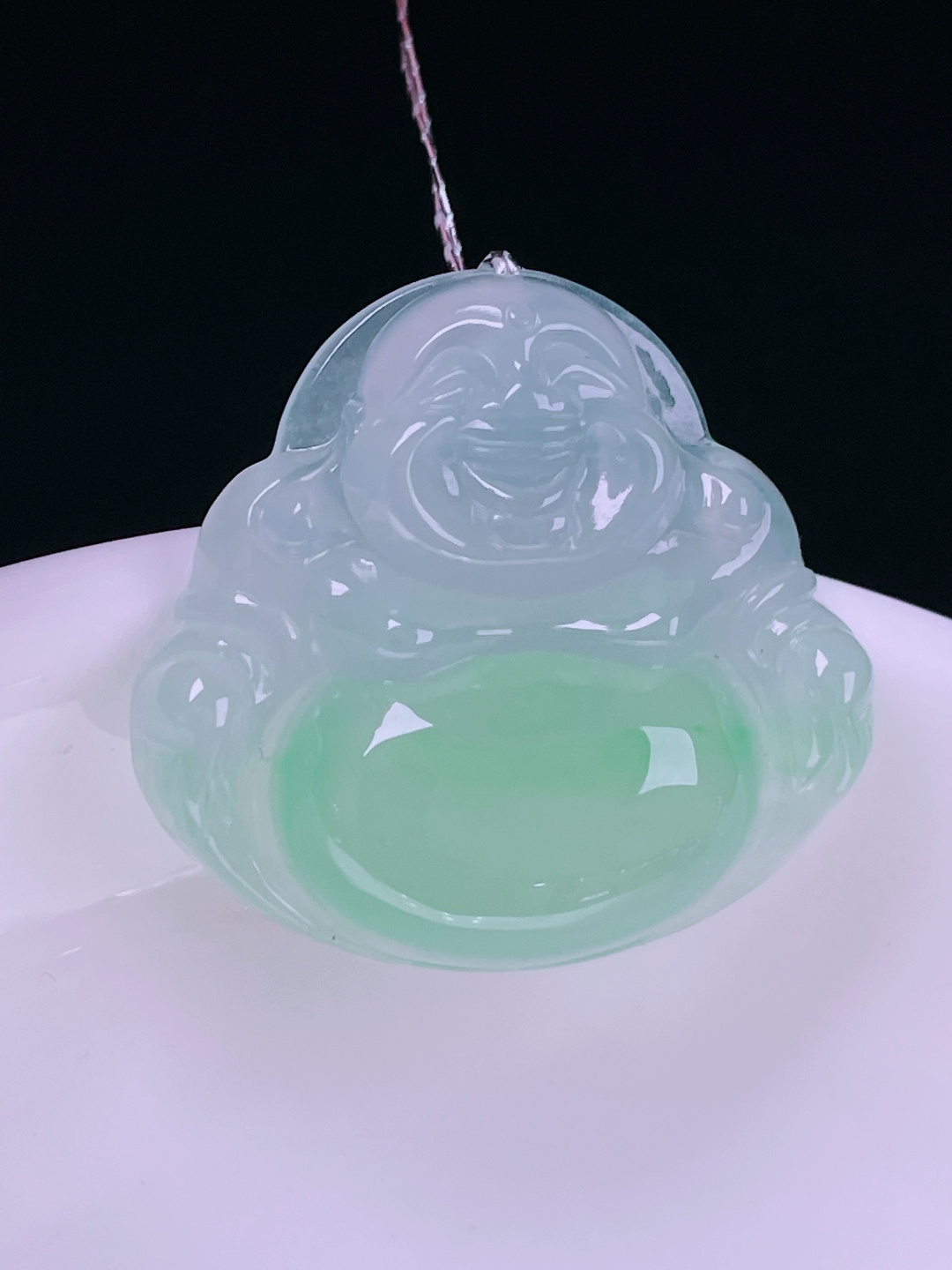 ️冰绿佛公，老种起光，细底通透，尺寸：26.3/29/6.5mm0614