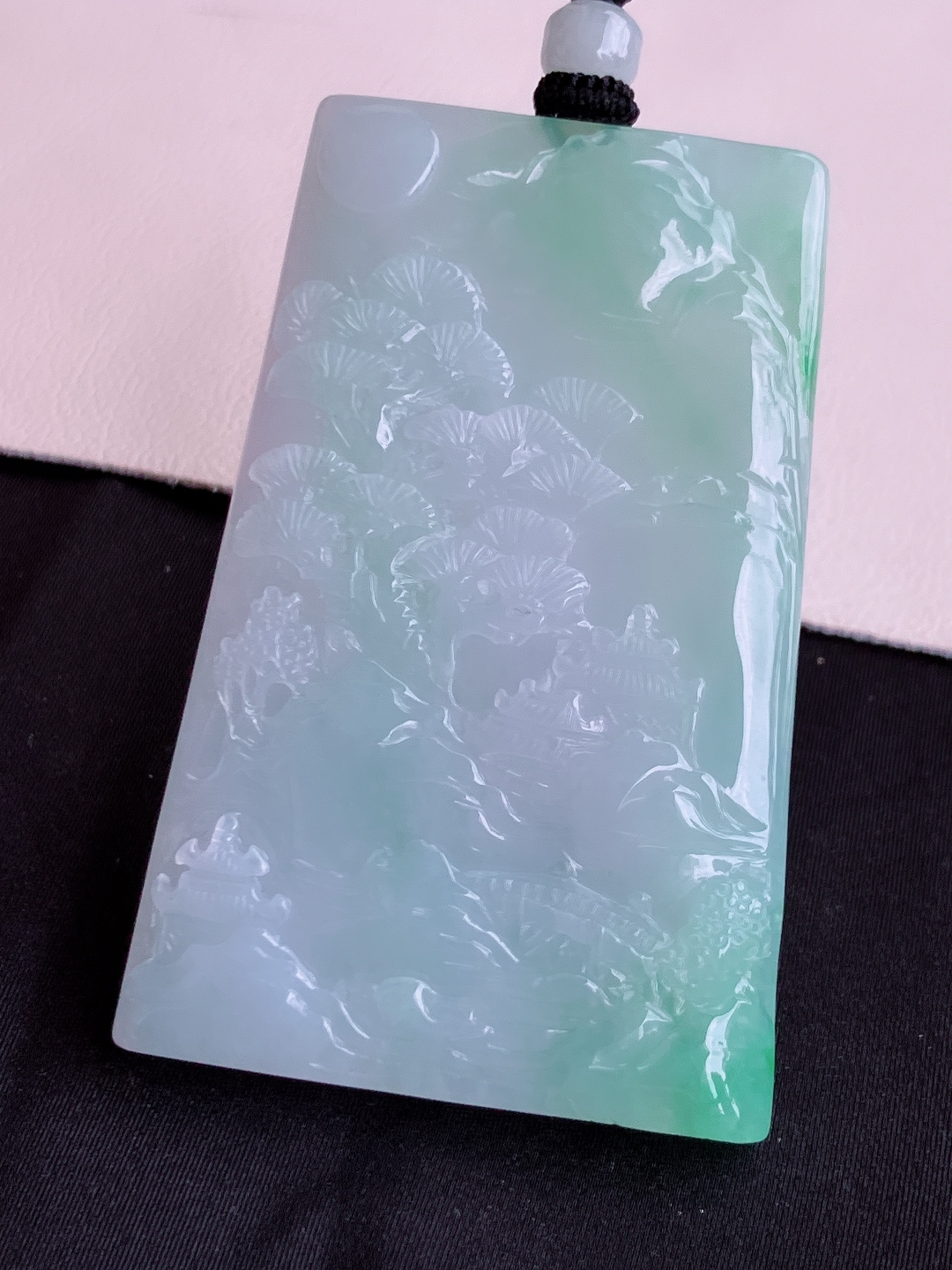 双彩山水牌，意境美，尺寸57/37.6/6/自然光实拍