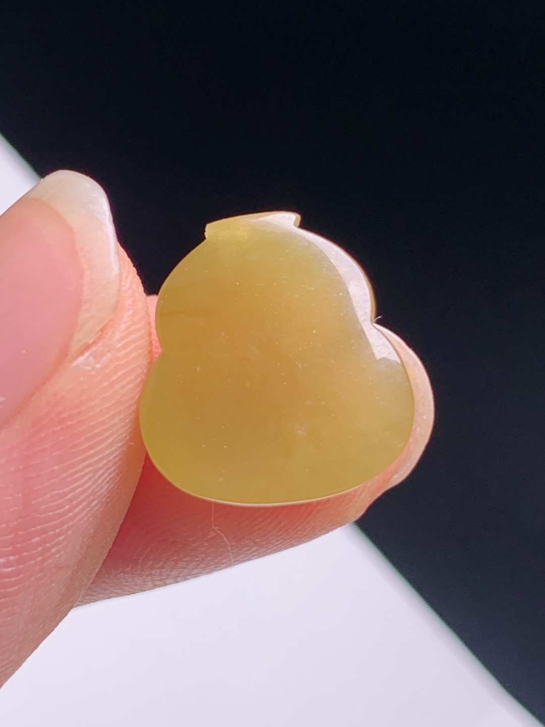 黄翡葫芦裸石，色匀浓郁冰润起光，福禄双全可镶设计