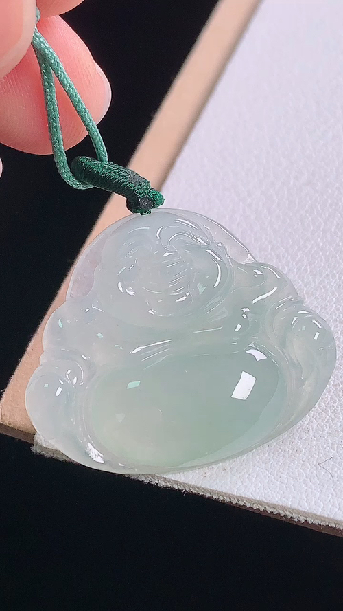 ️冰种佛公，无裂，尺寸:24.3-29.2-5.0mm 10