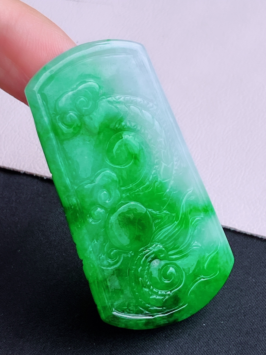 阳绿龙牌，栩栩如生，尺寸55.6/28.8/10.3/自然光实拍