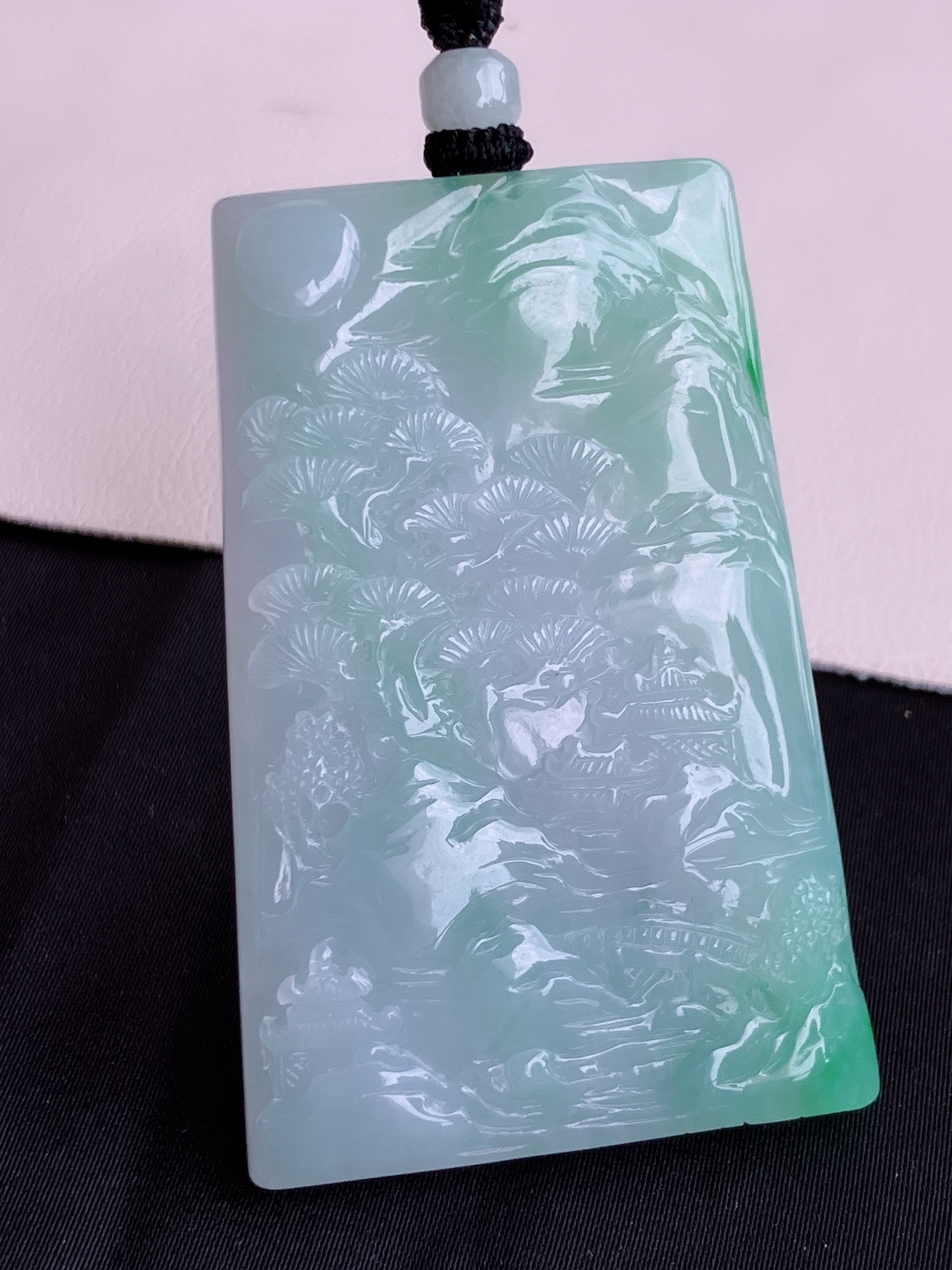 双彩山水牌，意境美，尺寸57/37.6/6/自然光实拍