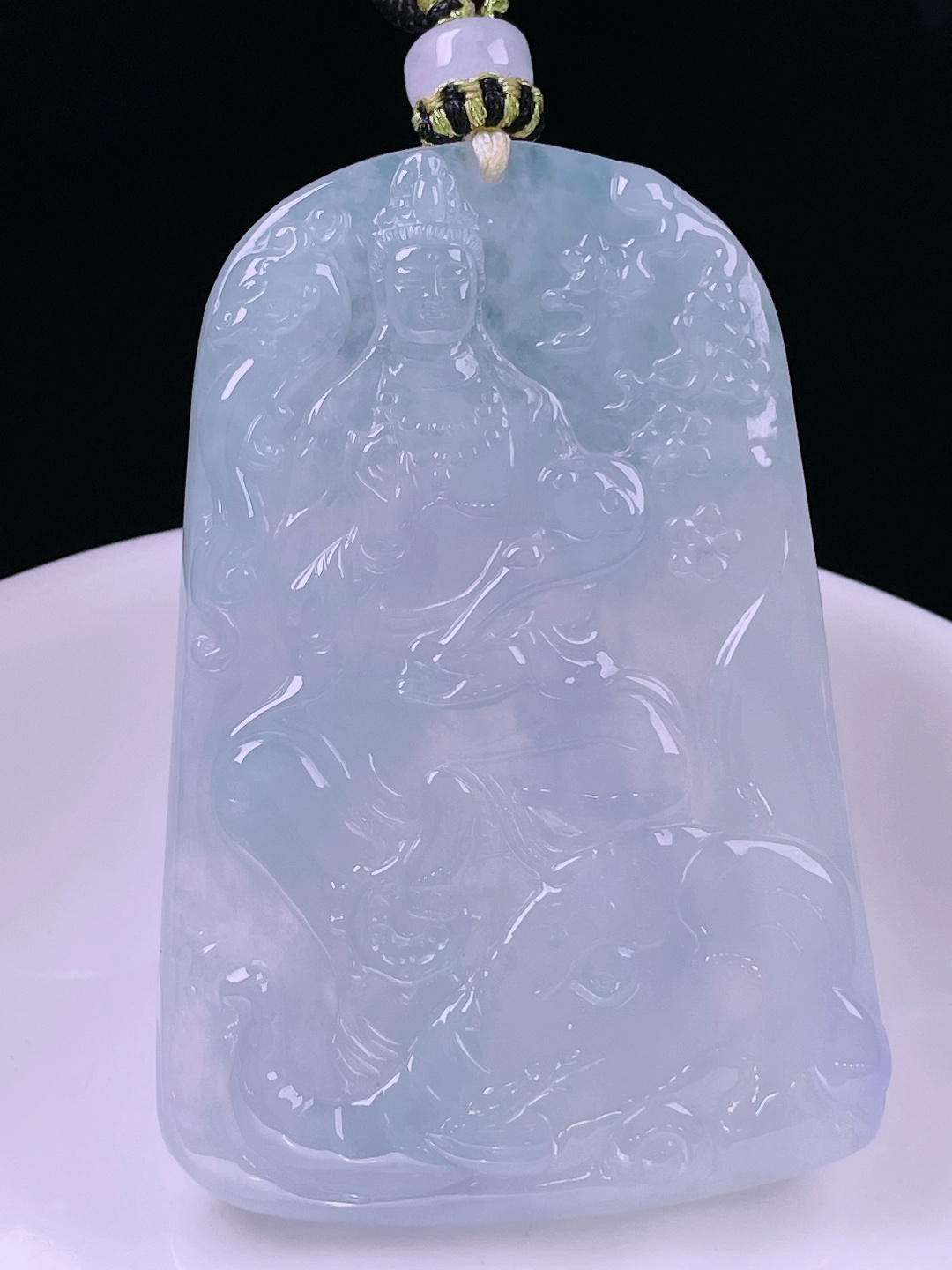 ️普贤菩萨，老种起光，细底通透，尺寸：60.3/41.2/6mm0614
