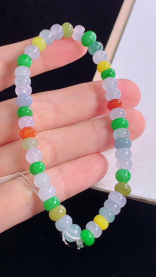 多彩手链，尺寸:6.5-4.8mm 10