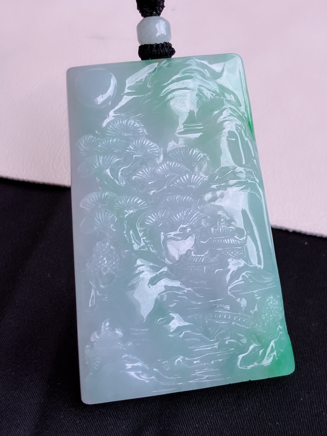 双彩山水牌，意境美，尺寸57/37.6/6/自然光实拍