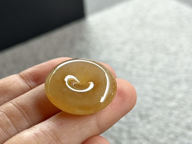 黄平安扣 尺寸22.3×6.2