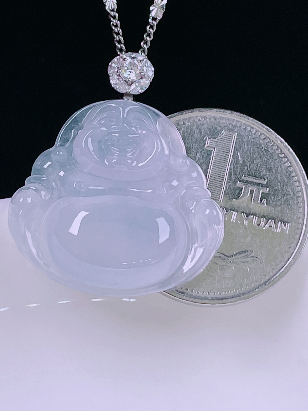 ️高冰佛公，老种起光，细底通透，尺寸：31/26.3/6.2mm0614