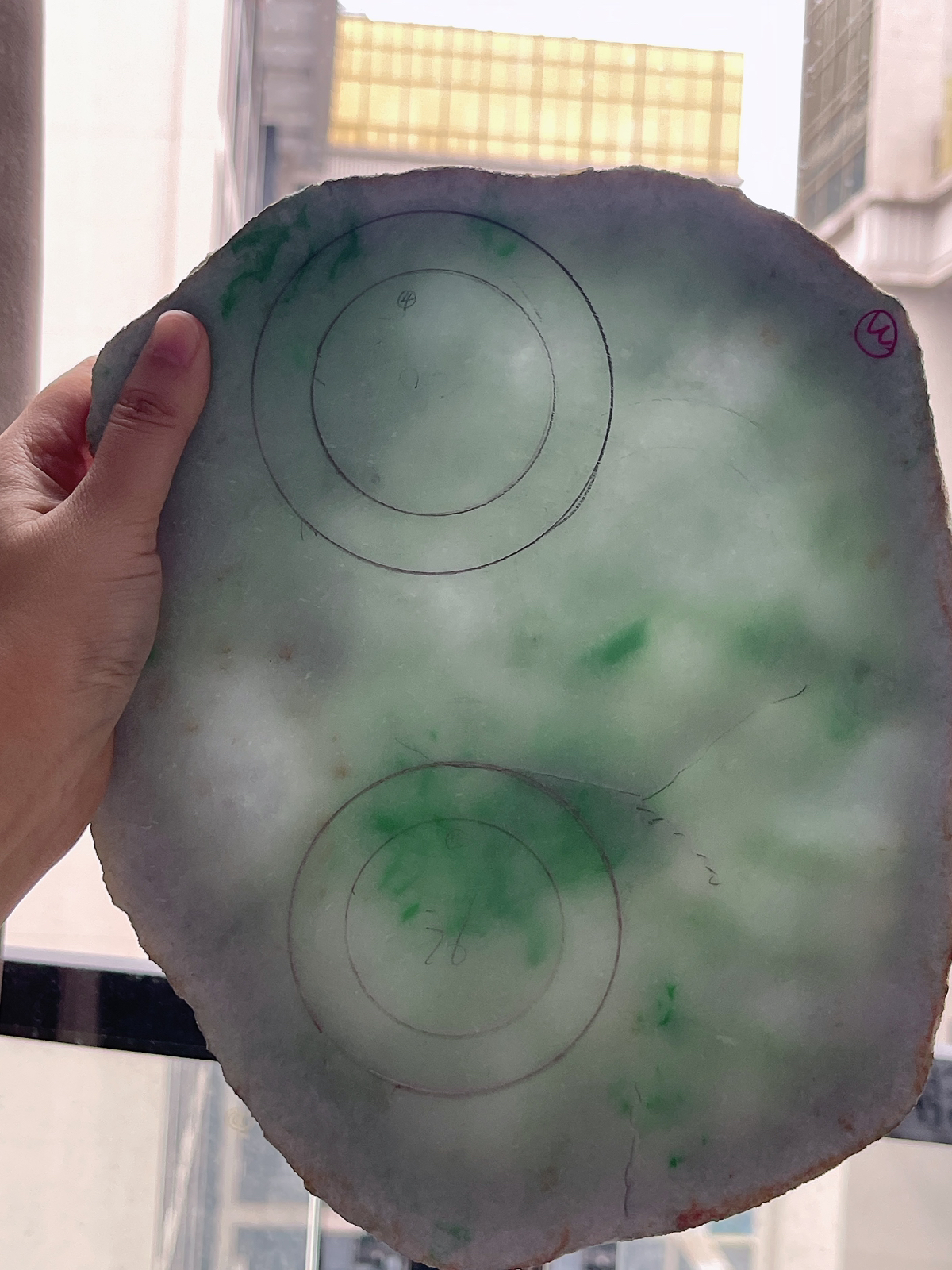 翡翠板料，⭕️正圈最大做66，圆条最大做62