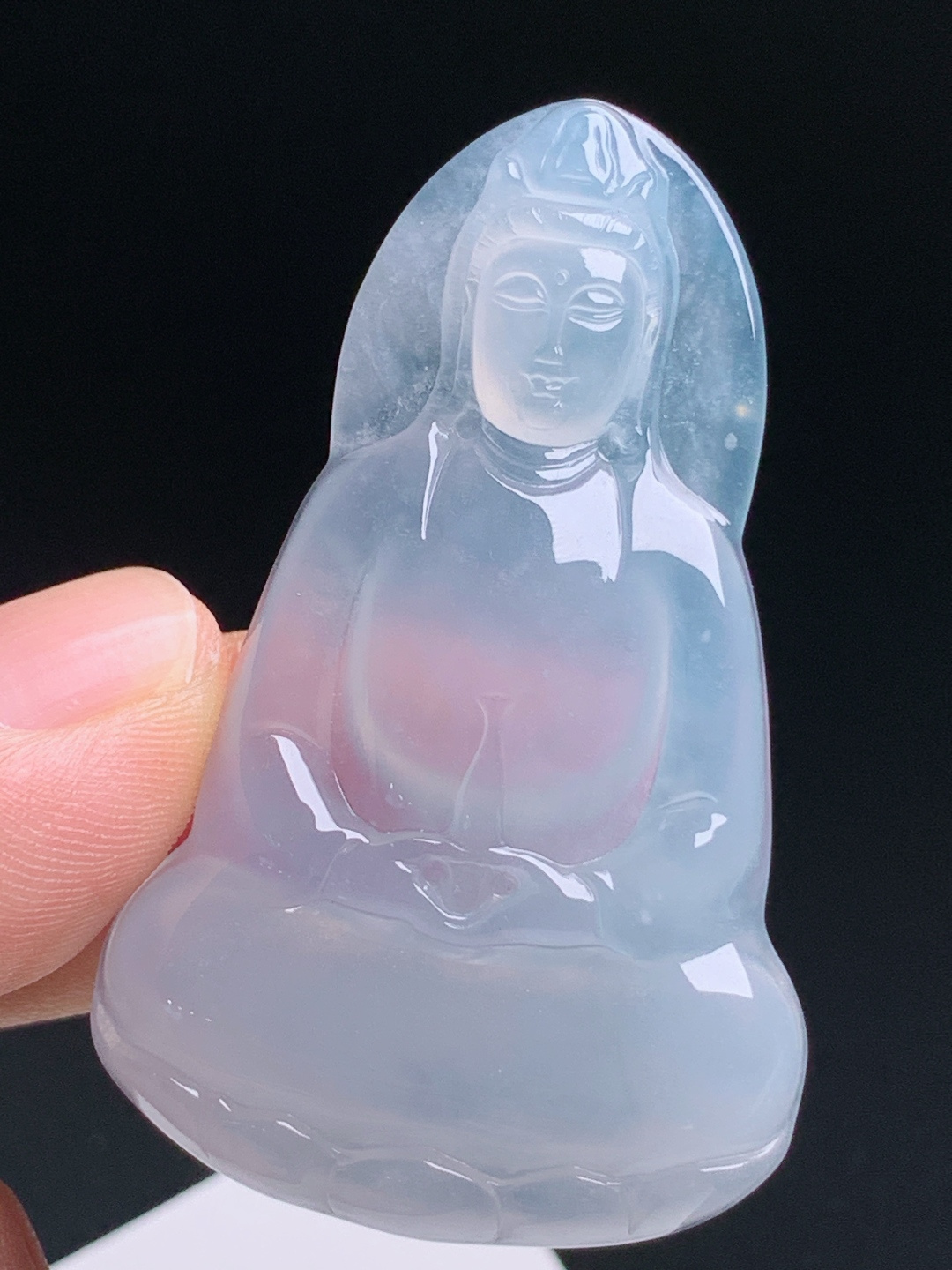 ️ 素衣观音，种水冰透胶感十足，开脸慈祥线条流畅