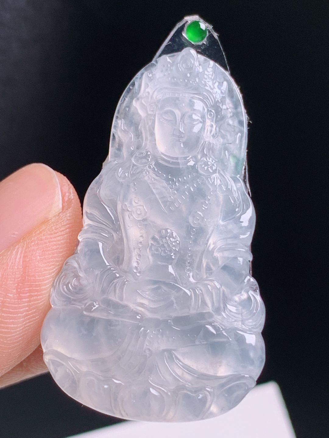 ️ 度母，冰透胶感雕工精湛，开脸端庄莹润通透