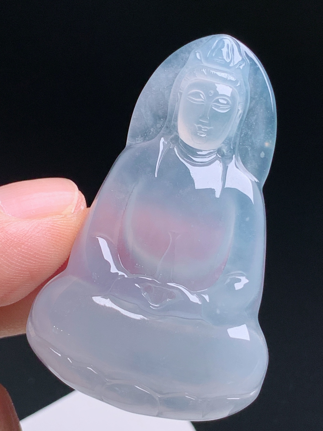 ️ 素衣观音，种水冰透胶感十足，开脸慈祥线条流畅