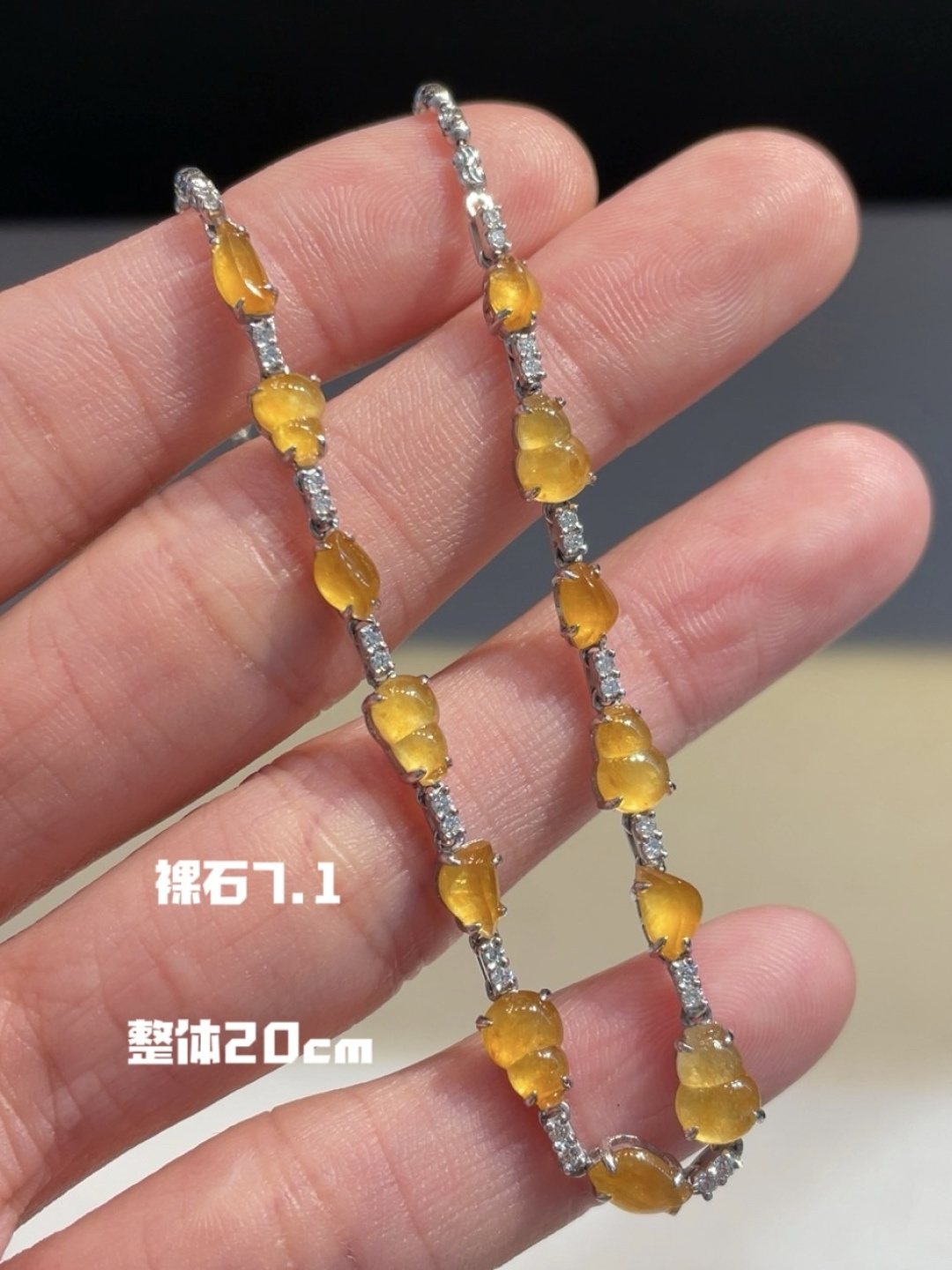 ️太好看了 冰黄葫芦手链 见者心生欢喜，翠色生辉• 有福有禄，7.1