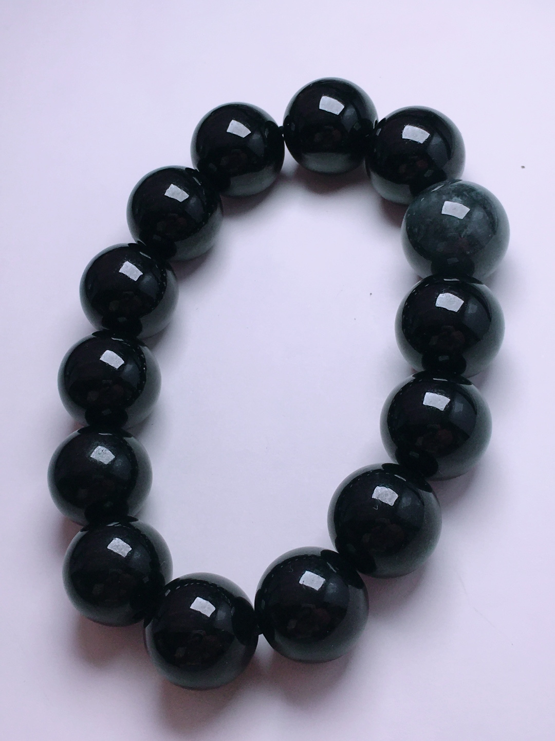 ️高冰墨翠珠子手串，晶莹剔透，新颖时尚，15.4-16