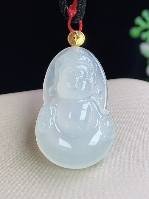 18k金镶宝宝佛，无裂，尺寸28.1*17.2*5.1mm，L15yxa