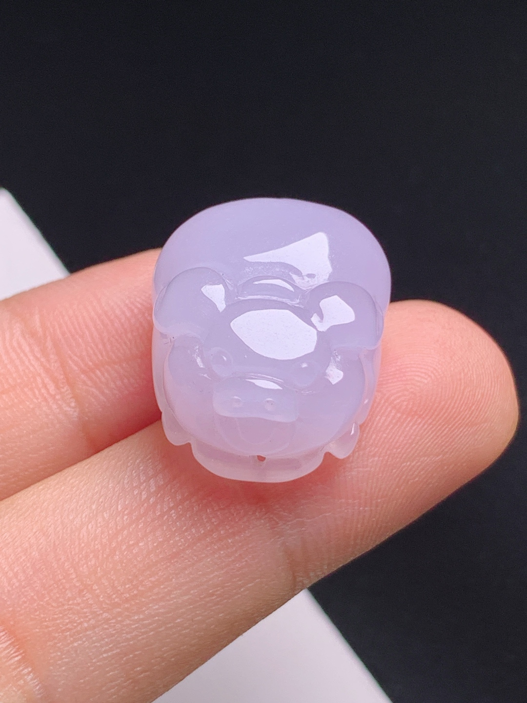小猪，冰润细腻色甜饱满，圆润可爱福气生肖款 裸石20.6-16.3-10.2 0806