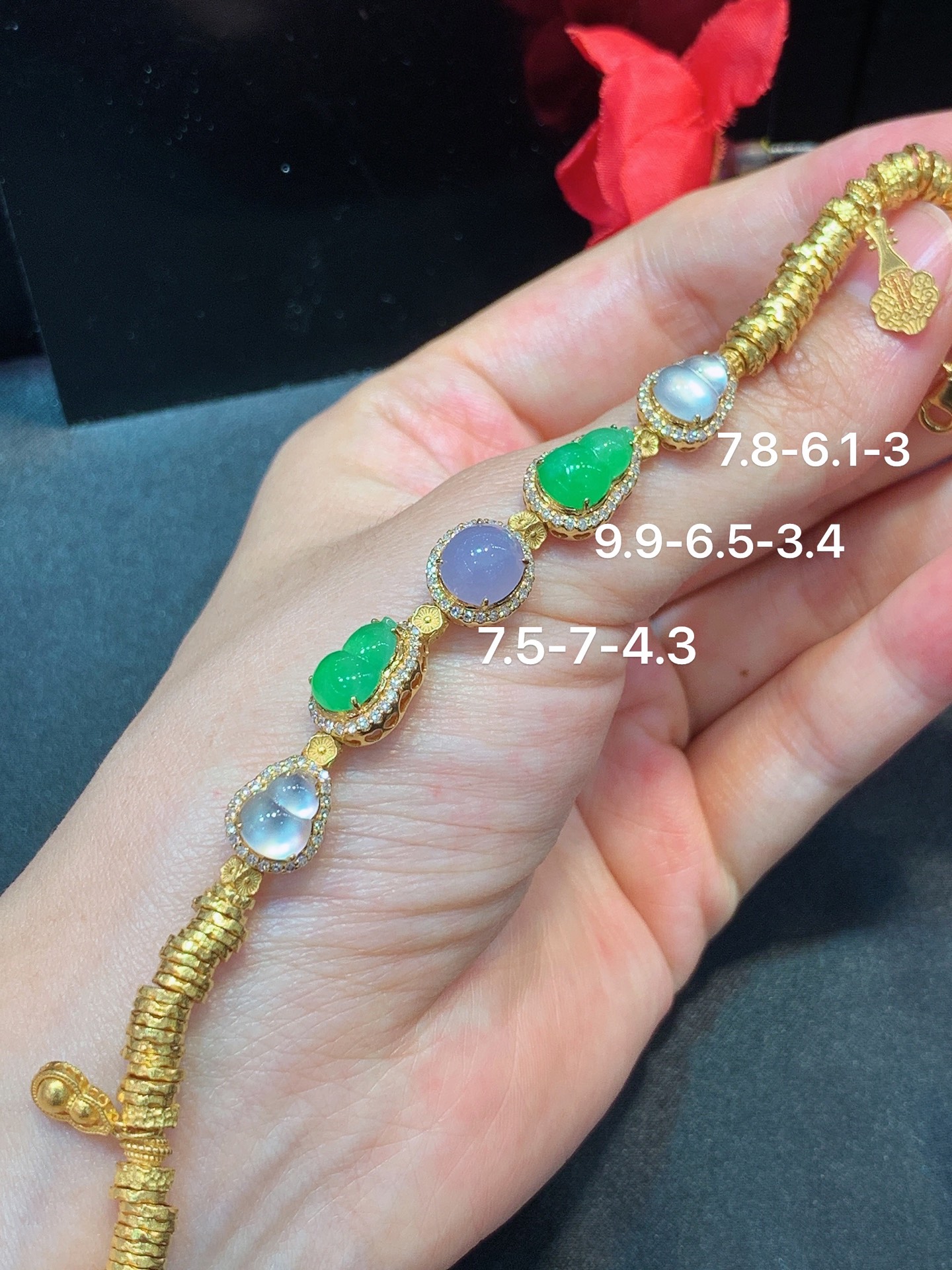 三彩盘缠手链 随手拍 实物更美，7.8-6.1-3