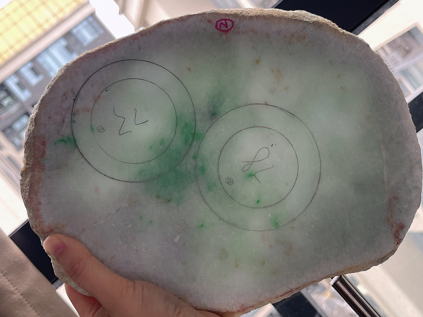 翡翠板料，⭕️正圈最大做57，圆条最大做53