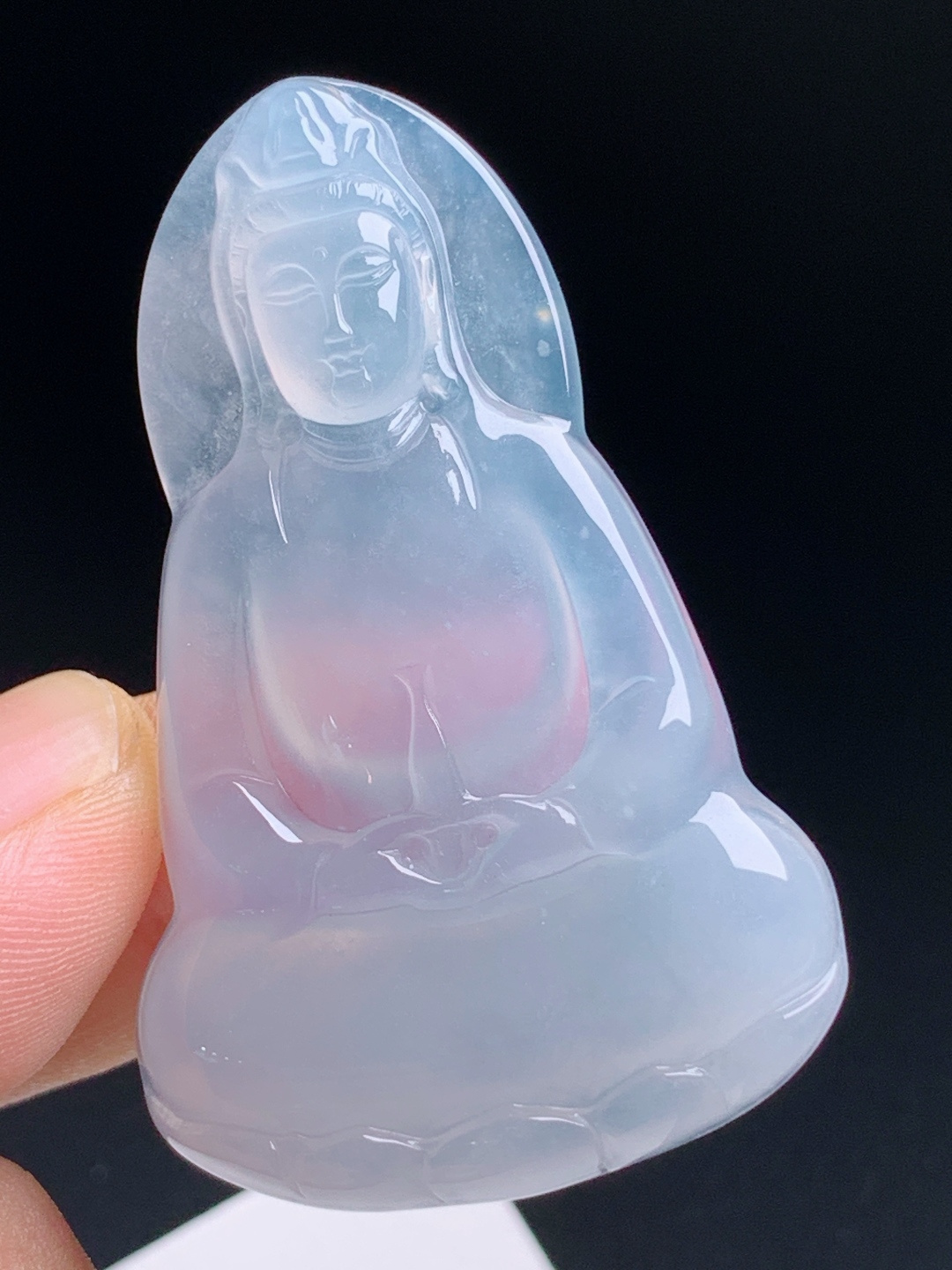 ️ 素衣观音，种水冰透胶感十足，开脸慈祥线条流畅