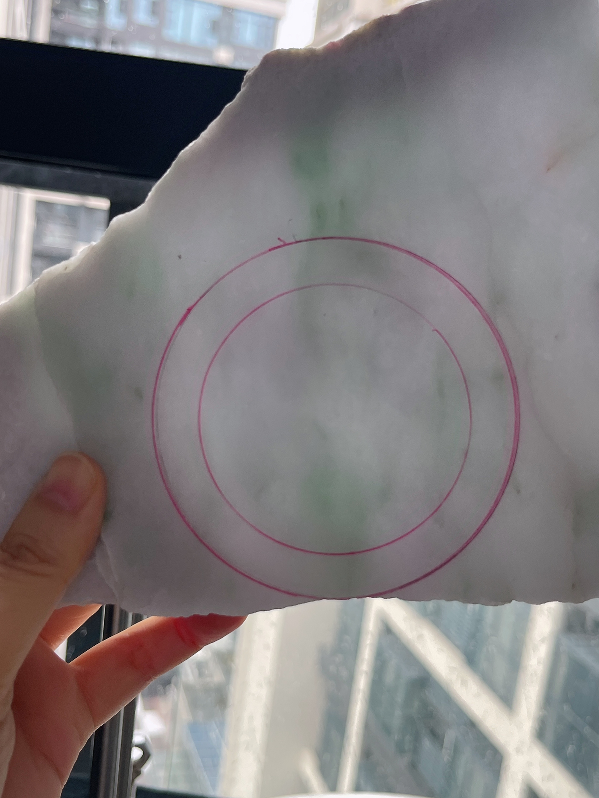 翡翠板料，⭕️正圈最大做62，圆条最大做58