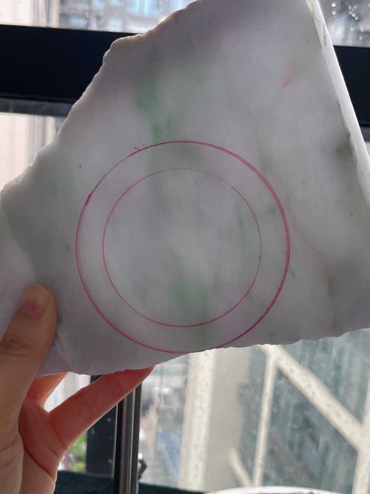 翡翠板料，⭕️正圈最大做62，圆条最大做58