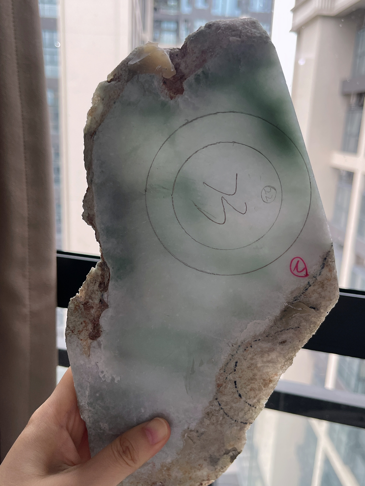 翡翠板料，⭕️正圈最大做57，圆条最大做53