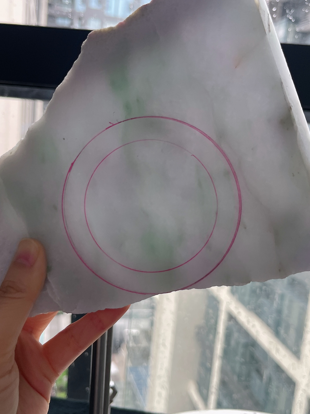 翡翠板料，⭕️正圈最大做62，圆条最大做58