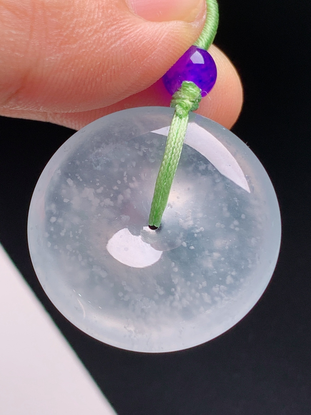 ️ 木那雪花棉平安扣，冰透胶感雪花意境，种老莹润平安百搭 裸石27.1-5.9 490612