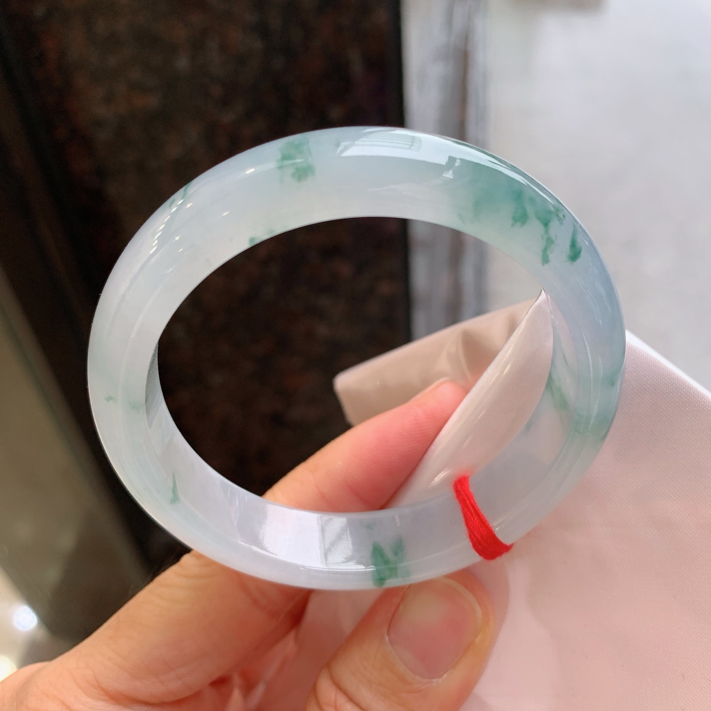正圈冰紫飘花 无裂 尺寸：56/13.4/8.2 现货更漂亮