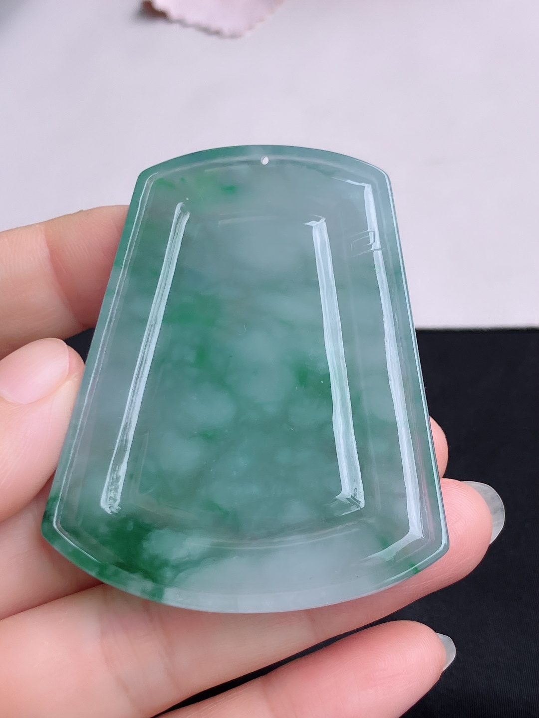 冰飘花山水牌，意境美，尺寸65.3/51.6/6.6/自然光实拍