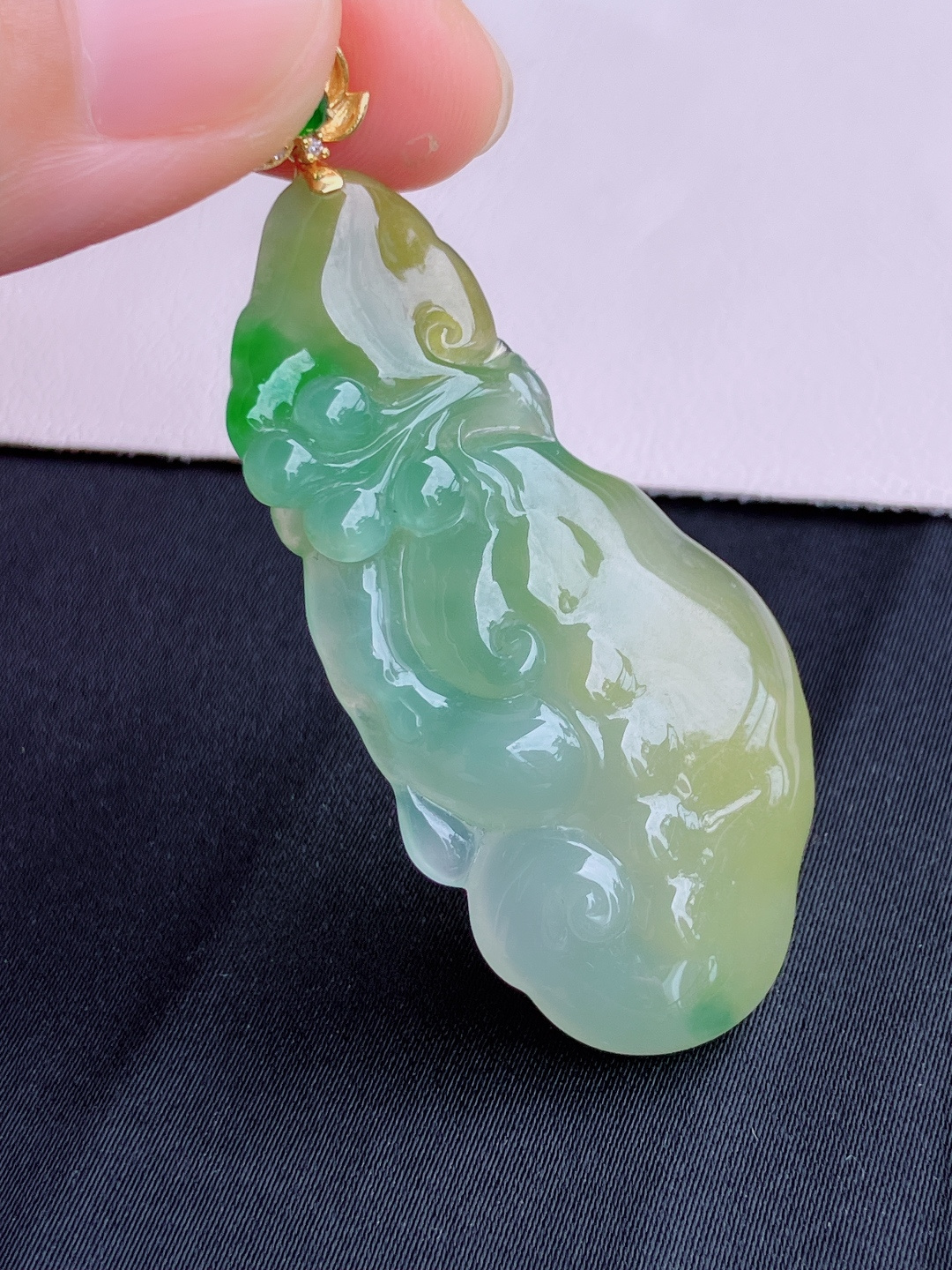 三彩如意，晶莹剔透，特色，尺寸58/48/24/6.5/自然光实拍