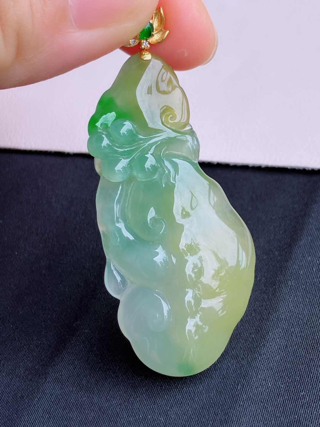 三彩如意，晶莹剔透，特色，尺寸58/48/24/6.5/自然光实拍