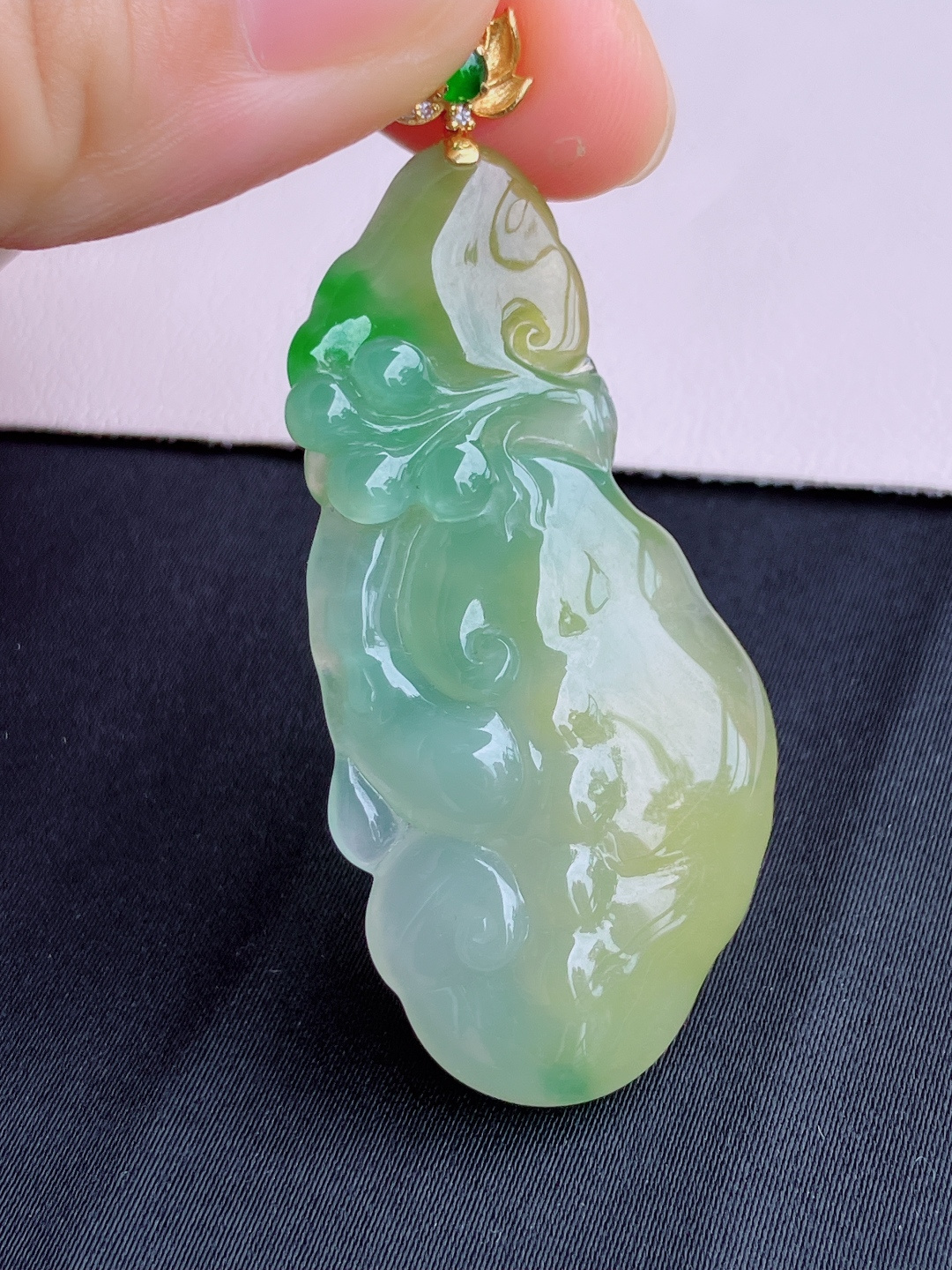 三彩如意，晶莹剔透，特色，尺寸58/48/24/6.5/自然光实拍