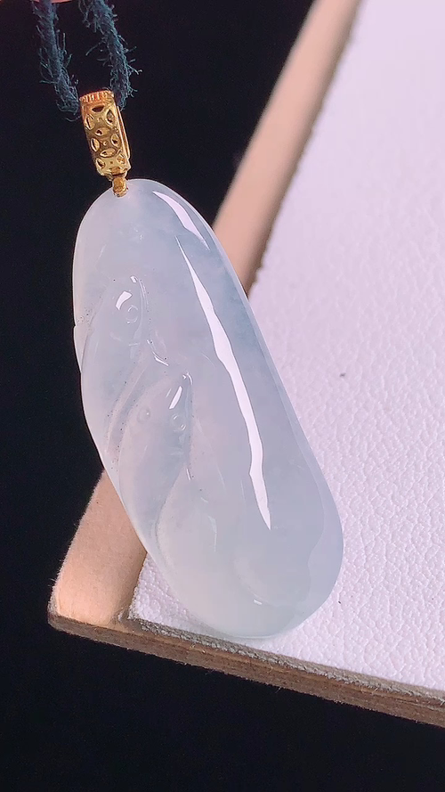 ️18K冰种金玉满堂吊坠，无裂，尺寸:35.2-29.4-11.9-5.8mm 12