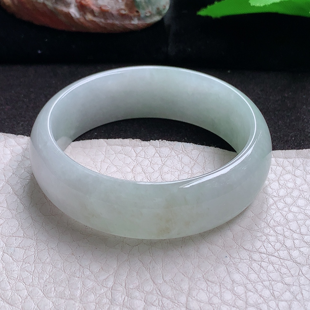 hh小圈口49.5*16.5*6.5轮胎童镯 缅甸翡翠a货玉手镯冰胶秀气正圈玉手环