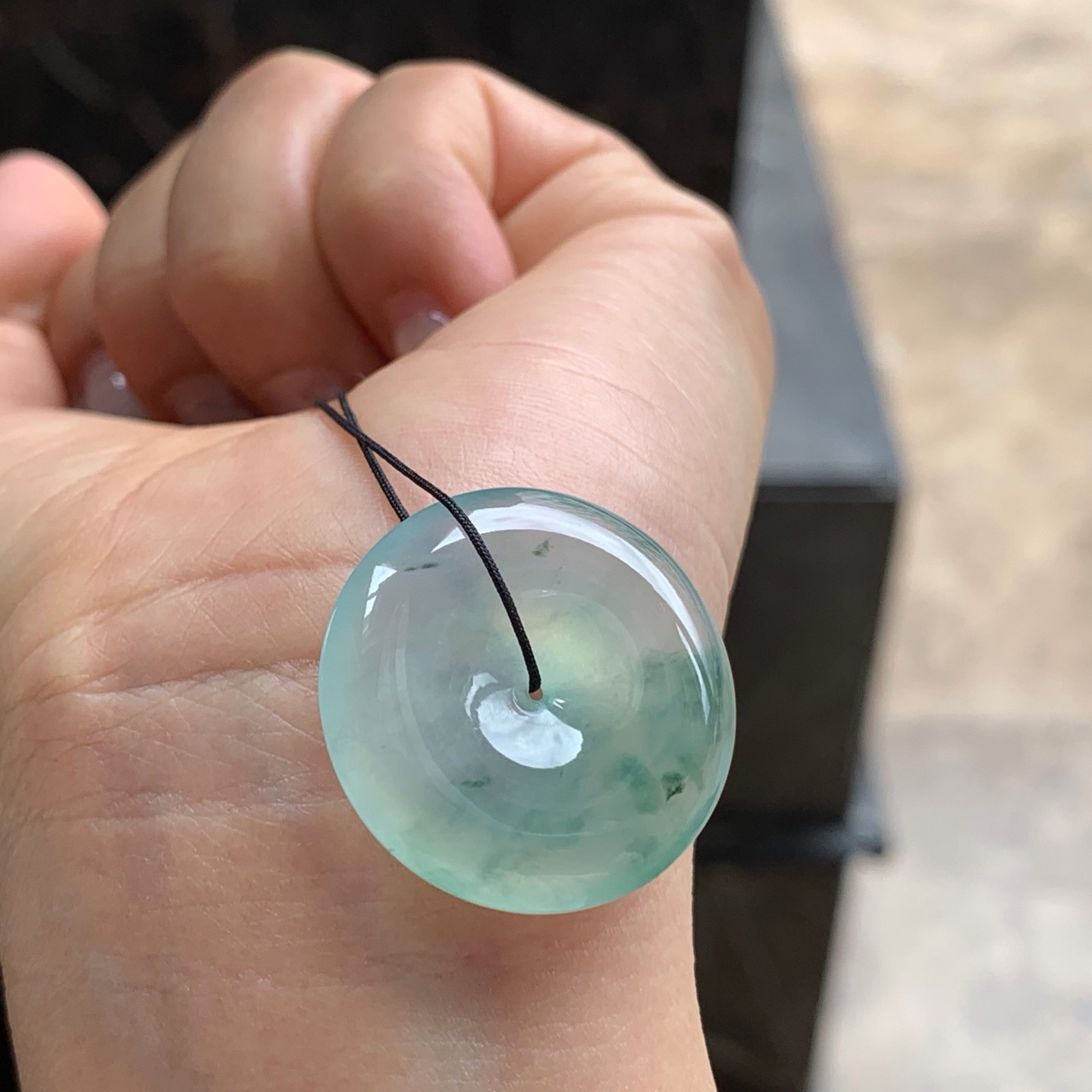 冰种飘花平安扣 水润
