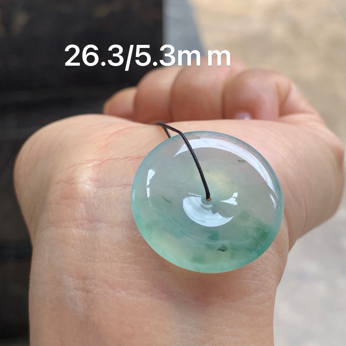 冰种飘花平安扣 水润