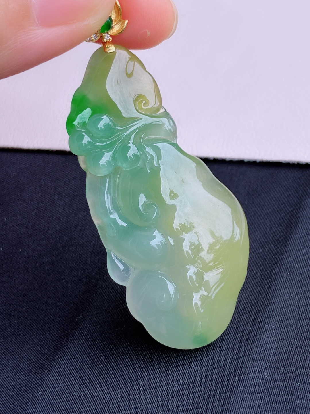 三彩如意，晶莹剔透，特色，尺寸58/48/24/6.5/自然光实拍