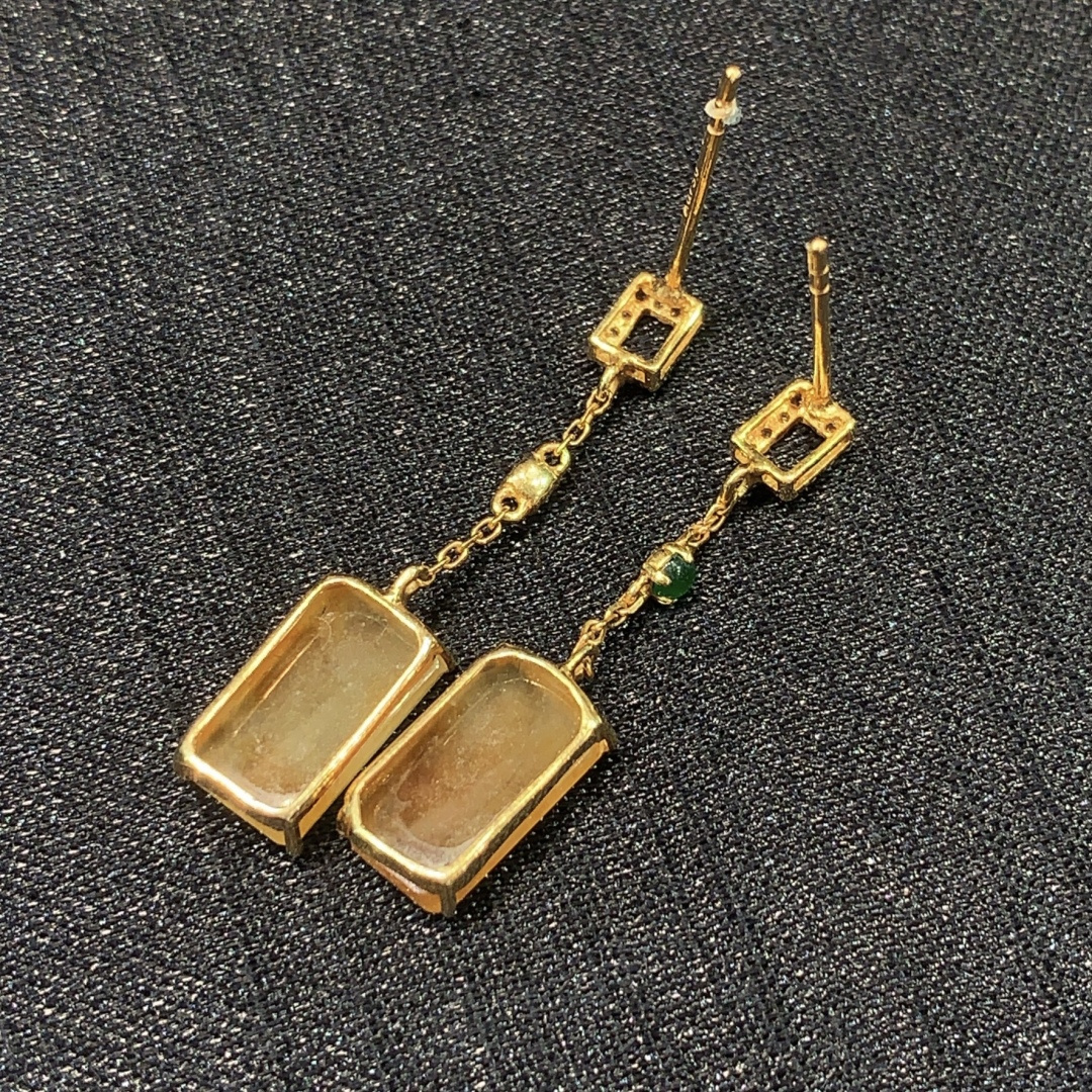 冰黄素面耳环，佩戴很亮眼，27.8