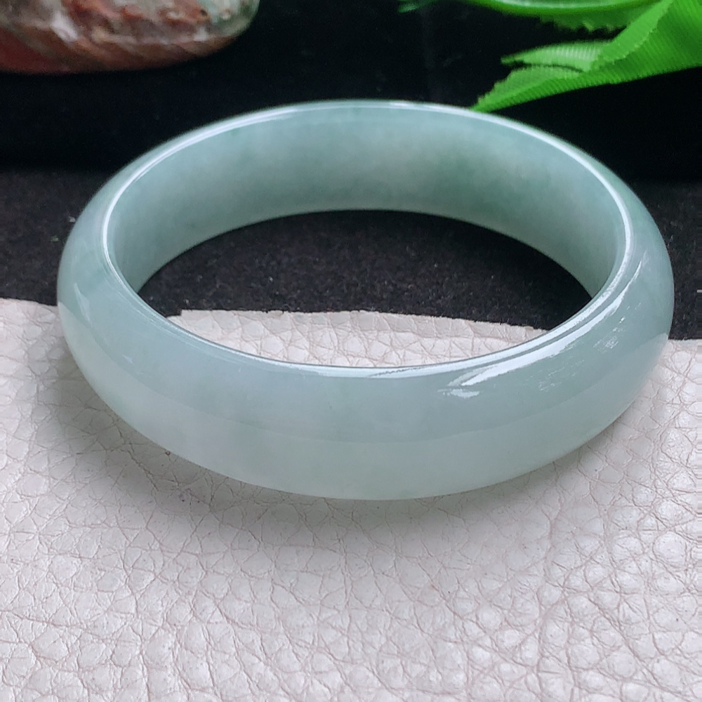 js实拍58.5*15.5*7.5轮胎镯 缅甸翡翠a货玉手镯 冰晴正圈玉手环