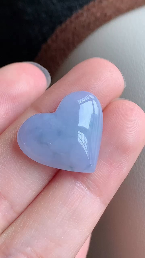 ️天然翡翠，冰紫爱心尺寸18-21.2-5 al615