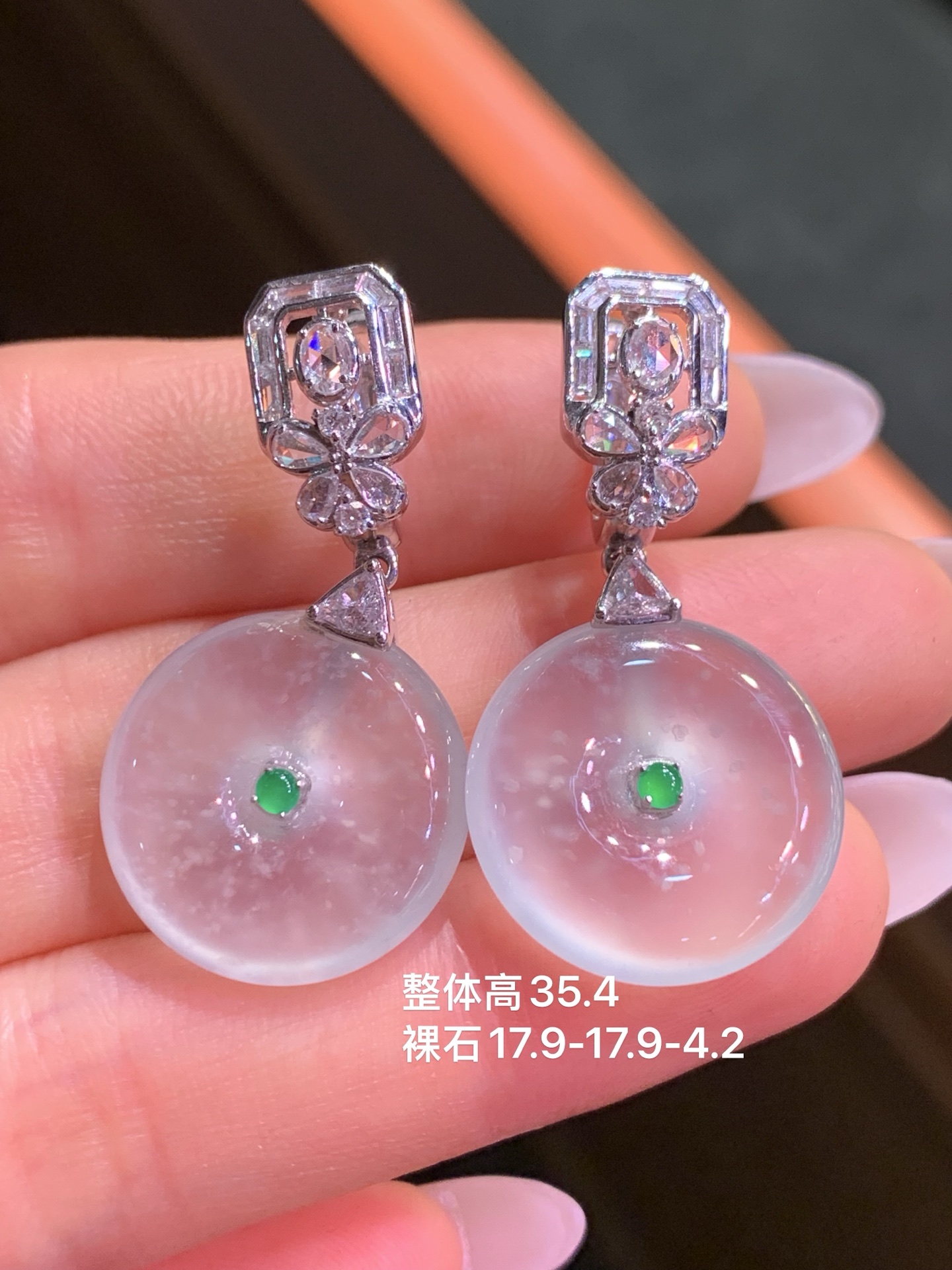 起胶平安扣耳坠，17.9-17.9-4.2