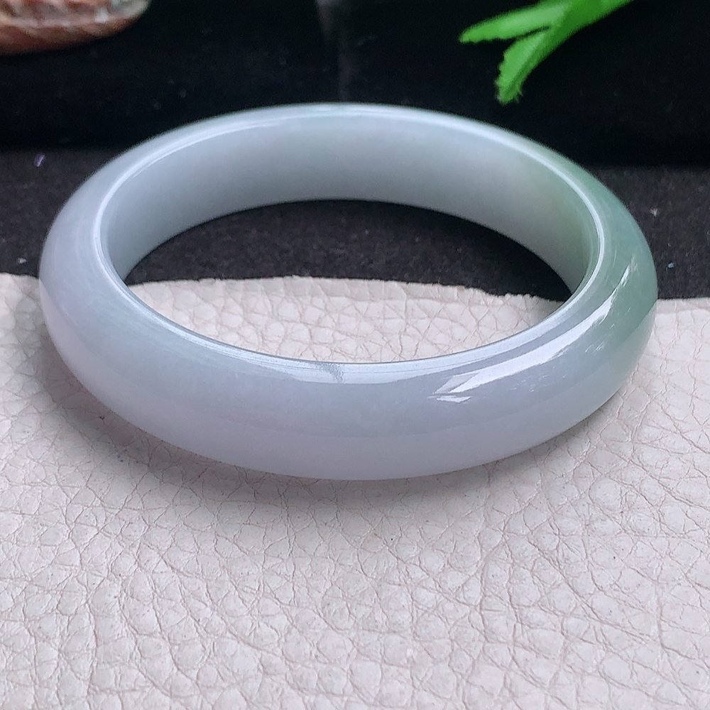 ym实拍55.5*12.5*8招财镯 缅甸翡翠a货玉手镯 双彩胶感正圈玉手环