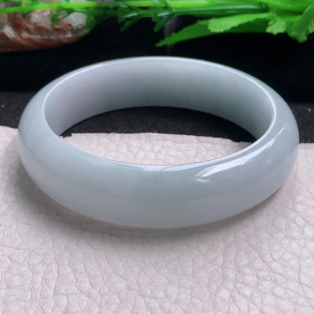 jc实拍59*16*7.8轮胎镯 缅甸翡翠a货玉手镯 白月光胶感正圈玉手环