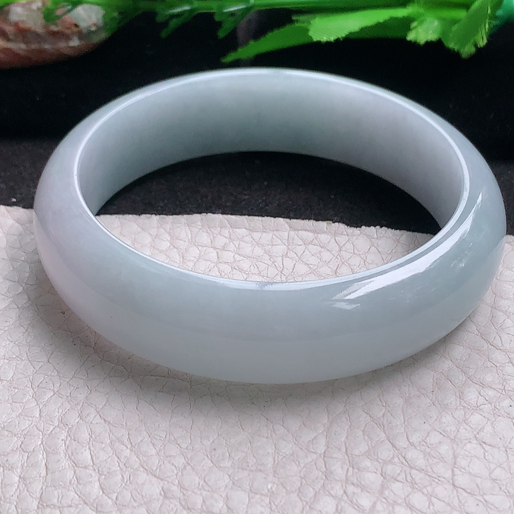 jc实拍59*16*7.8轮胎镯 缅甸翡翠a货玉手镯 白月光胶感正圈玉手环