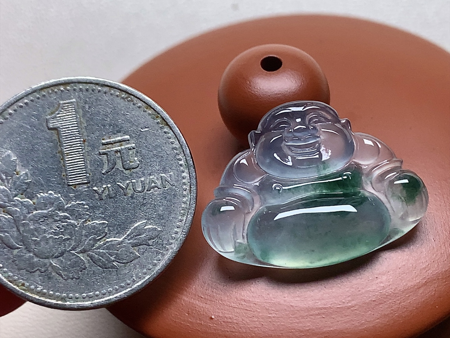 ️ 玻璃种飘花佛公 飘花色泽漂亮，起胶感，尺寸24*17.7*4.6