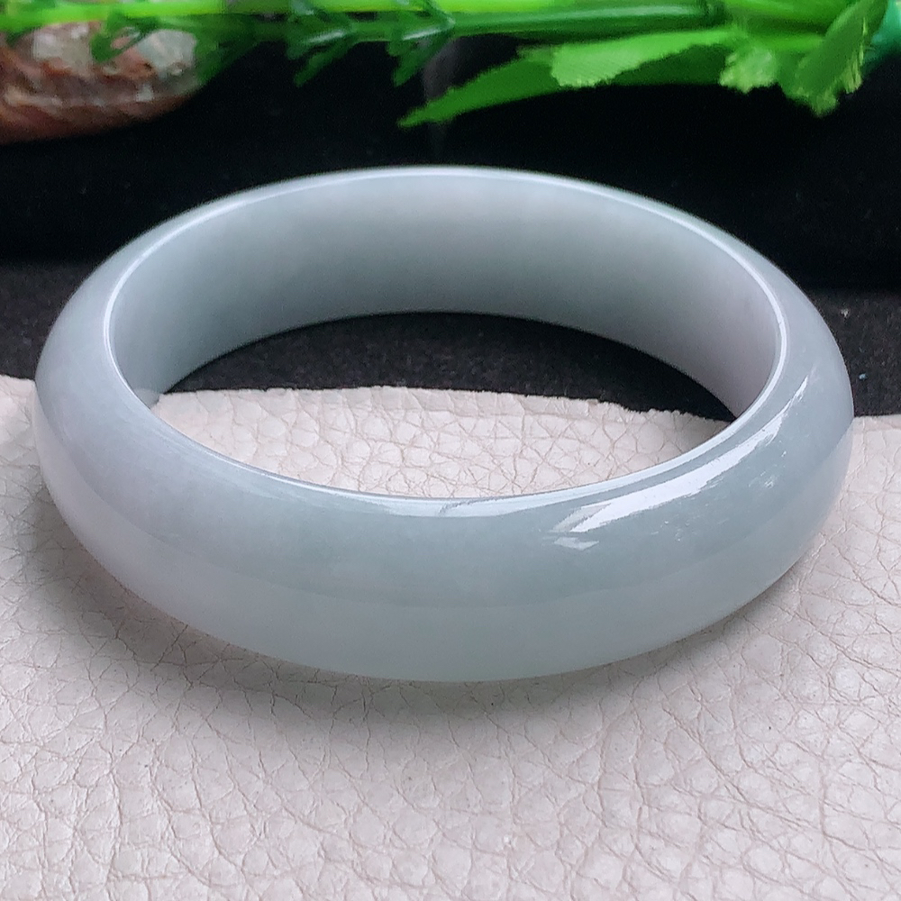 jc实拍59*16*7.8轮胎镯 缅甸翡翠a货玉手镯 白月光胶感正圈玉手环