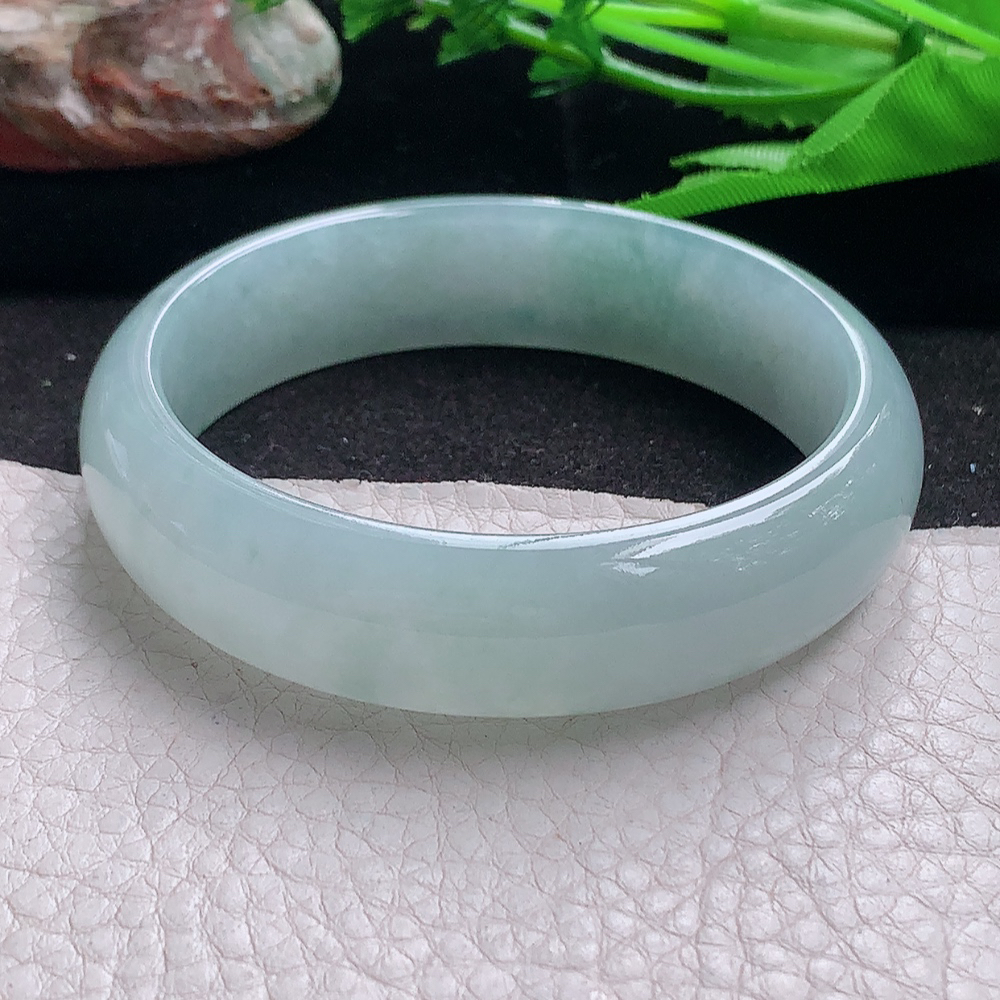 js实拍58.5*15.5*7.5轮胎镯 缅甸翡翠a货玉手镯 冰晴正圈玉手环