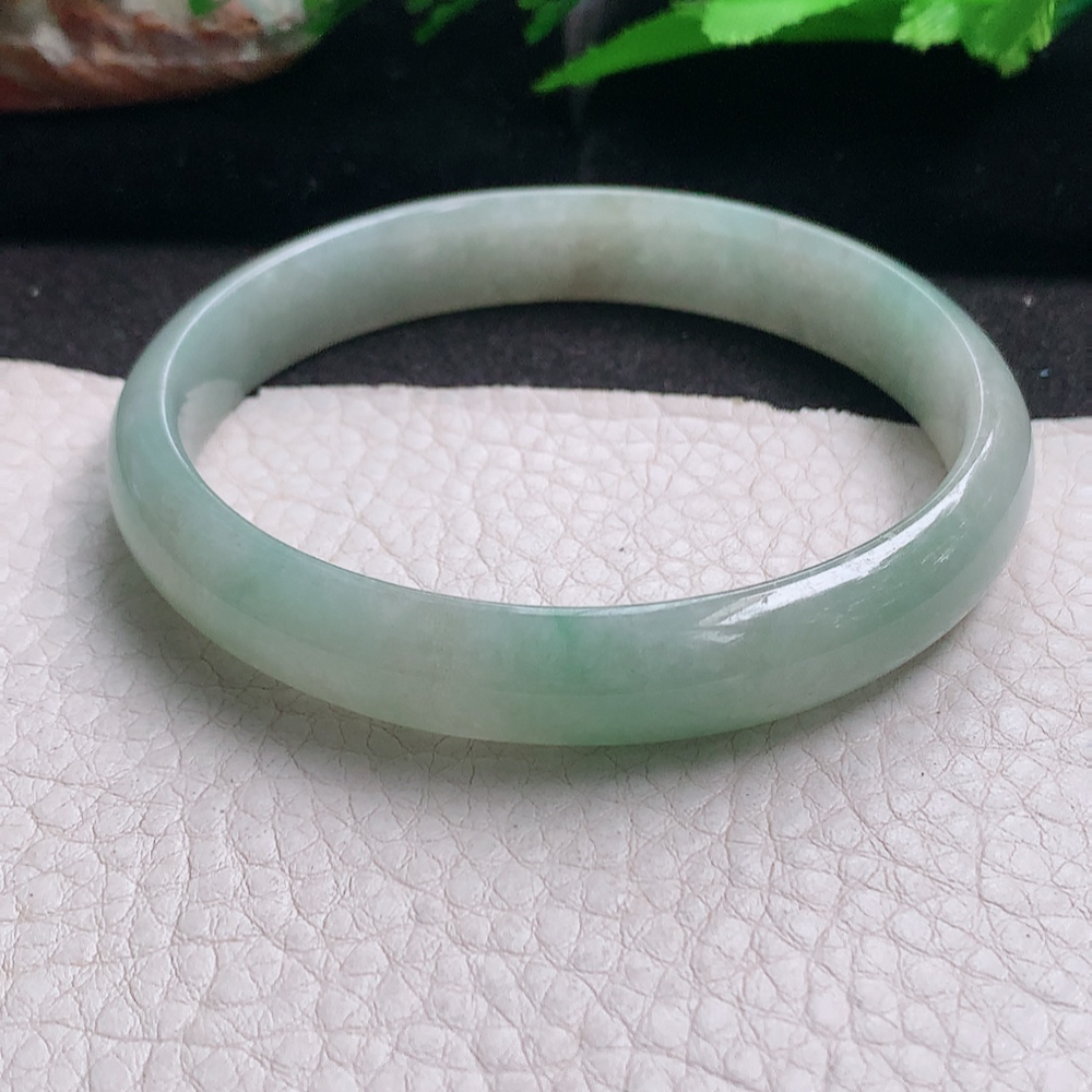 jc大圈口63*11.5*6.2平安镯 缅甸翡翠a货玉手镯 清新胶感正圈玉手环